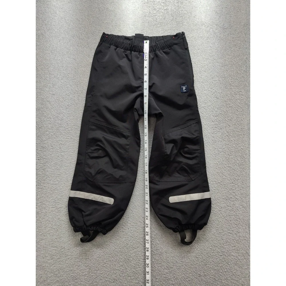 Polarn O Pyret Kid Snow Pant 5 Black Waterproof Elastic Waist Pull On Trouser